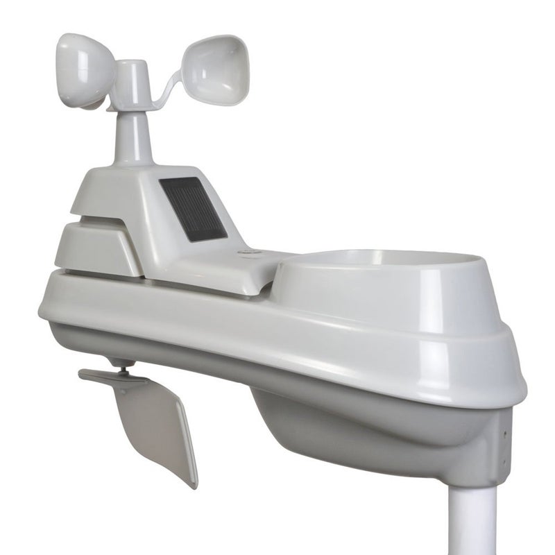 أكوريت مستشعر الطقس AcuRite Iris 5 في 1 مع مقياس المطر 06004M سرعة الرياح واتجاه الرياح ودرجة الحرارة والرطوبة باللون الأبيض - Image 2